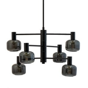 Dyberg-Larsen Arp lysekrone - Svart/røyk - 6 kupler i gruppen LEKER, BARN OG BABY / Barnerom / Belysning / Taklamper og vegglamper hos TP E-commerce Nordic AB (D31004)