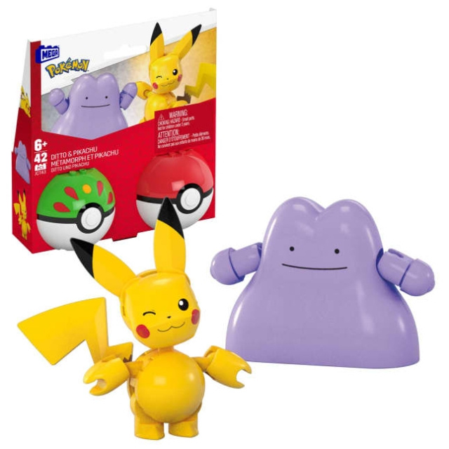 Megabloks MEGA - Pokémon Poké Ball 2-Pack Building - Pikachu & Ditto (JCT43) i gruppen LEKER, BARN OG BABY / Leker / Byggeleker / Byggeklosser hos TP E-commerce Nordic AB (D31118)
