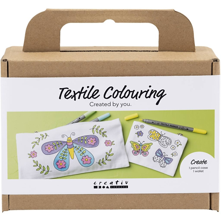 Creative Toys Creative - Mini Craft Kit Textile Coloring, sommerfugler, pastellfarger, 1 pakke - () i gruppen LEKER, BARN OG BABY / Leker / Håndtverk hos TP E-commerce Nordic AB (D31189)