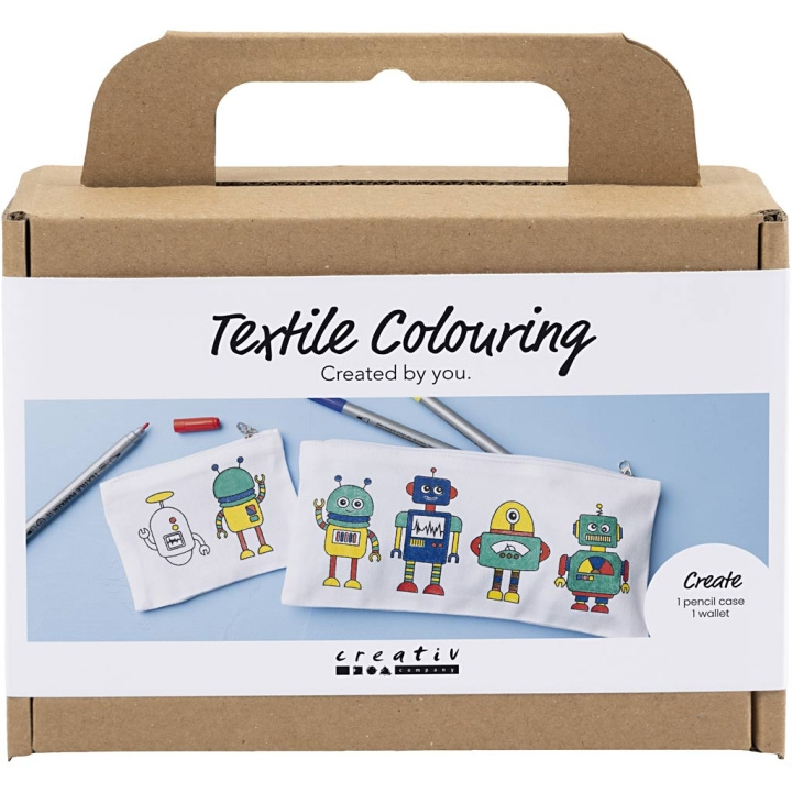 Creative Toys Creative - Mini Craft Kit Textile Coloring, Robot, primærfarger, 1 pakke - (977806) i gruppen LEKER, BARN OG BABY / Leker / Håndtverk hos TP E-commerce Nordic AB (D31190)