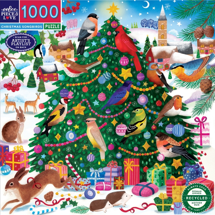 eeBoo Puslespill 1000 brikker - Christmas Songbirds (EPZT204) i gruppen SPORT, FRITID & HOBBY / Hobby / Puslespill hos TP E-commerce Nordic AB (D31377)