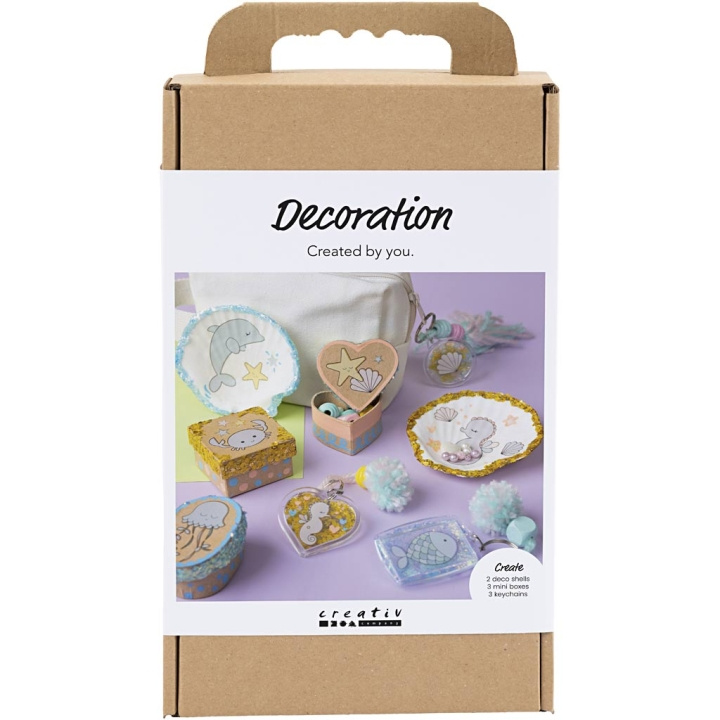 Craft Kit Decoration - Boxes - shells - key rings - pastel colours (977847) i gruppen LEKER, BARN OG BABY / Leker / Håndtverk hos TP E-commerce Nordic AB (D31401)