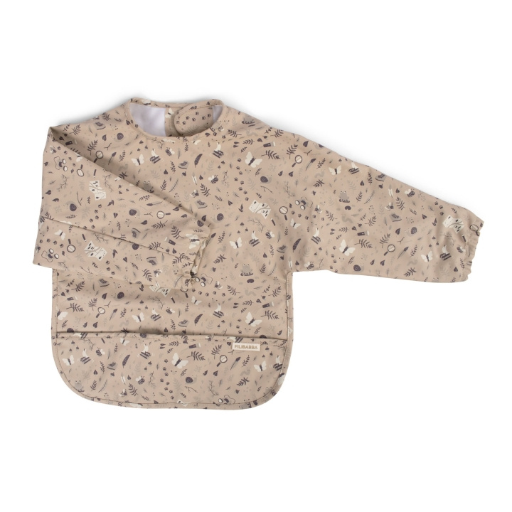 Filibabba Smekke med ermer - Beige - 6-36 m i gruppen LEKER, BARN OG BABY / Spise & drikke / Smekker hos TP E-commerce Nordic AB (D31416)