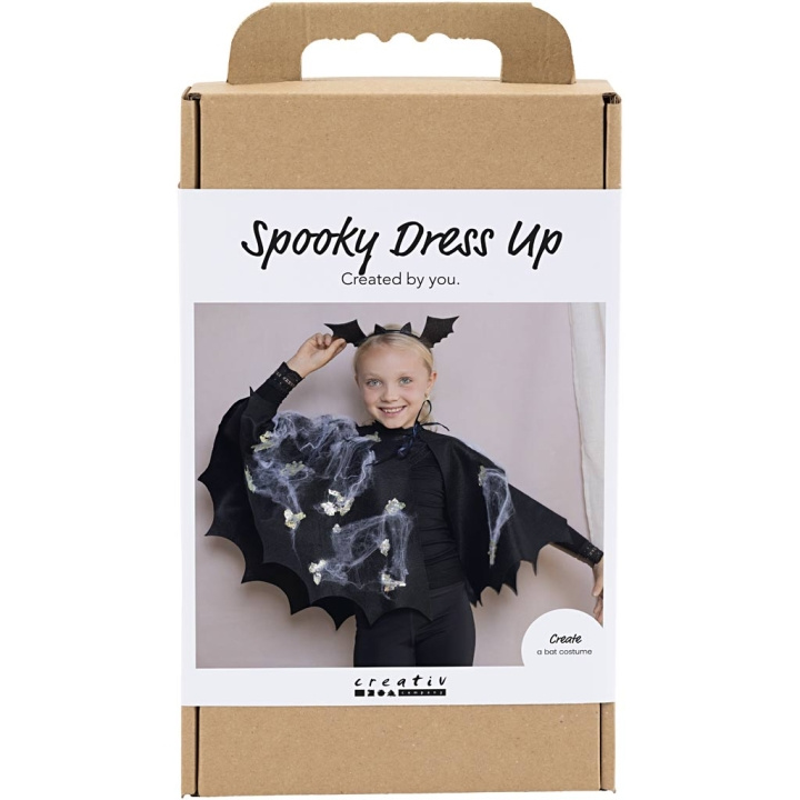Craft Kit Spooky Costume - Flaggermuskappe og pannebånd - svart - svart glitter (977883) i gruppen LEKER, BARN OG BABY / Leker / Håndtverk hos TP E-commerce Nordic AB (D31434)