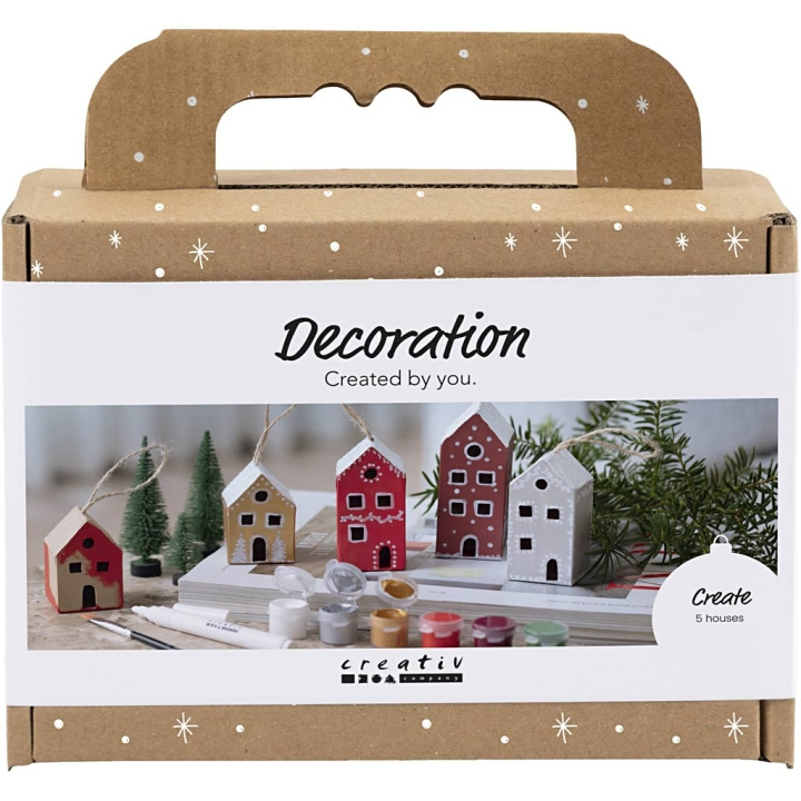 Mini Craft Kit Decoration - Houses - christmas colors (977825) i gruppen SPORT, FRITID & HOBBY / Hobby / DIY Kit hos TP E-commerce Nordic AB (D31435)