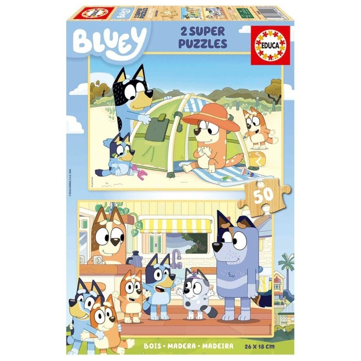 Educa Bluey 2 X 50 puslespill i tre (80-19408) i gruppen LEKER, BARN OG BABY / Leker / Barnas puslespill hos TP E-commerce Nordic AB (D31529)