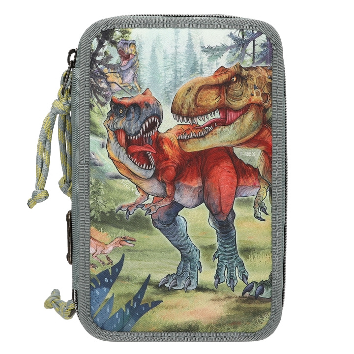 Dino World Trippel pennalhus BITE - grågrønn i gruppen LEKER, BARN OG BABY / Leker / Penal hos TP E-commerce Nordic AB (D31532)