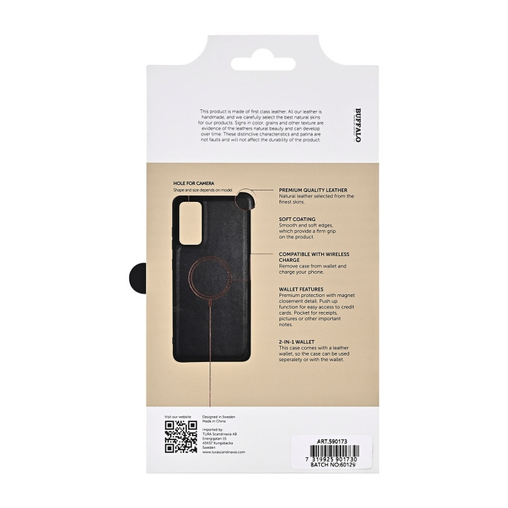 Buffalo Mobildeksel Skinn 2-i-1 Svart - Samsung S25 FE 5G i gruppen SMARTTELEFON & NETTBRETT / Mobilbeskyttelse / Samsung hos TP E-commerce Nordic AB (D31781)