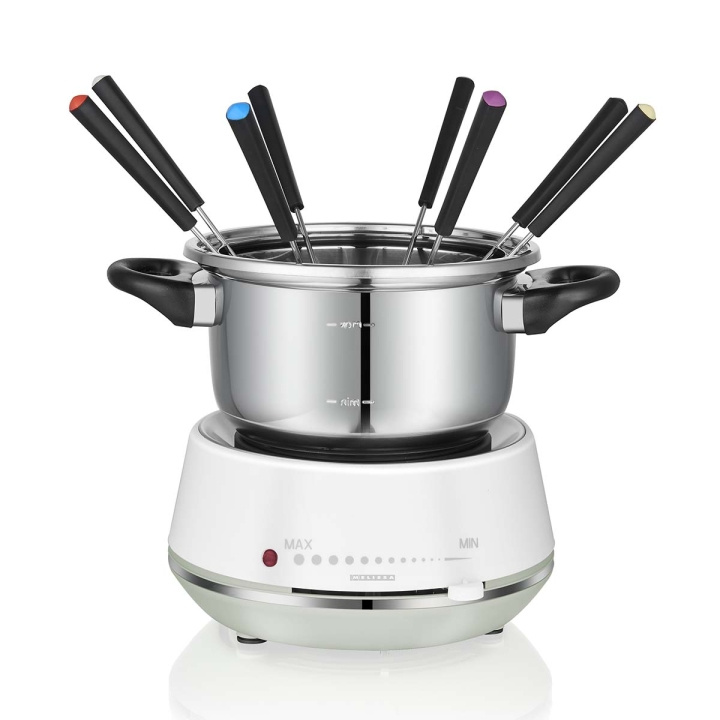 MELISSA Elektrisk fondue 2L 1200W rustfritt stål / hvit i gruppen HJEM, HUS OG HAGE / Husholdningsapparater / Fondue hos TP E-commerce Nordic AB (D32036)