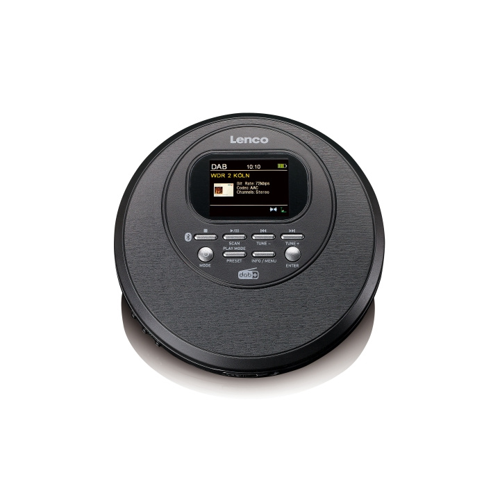 Lenco Discman med DAB Bluetooth® og TFT i farger Svart i gruppen Elektronikk / Lyd & Bilde / Hjemmekino, HiFi og bærbar / Bærbar musikkspiller / CD-Spillere hos TP E-commerce Nordic AB (D32166)