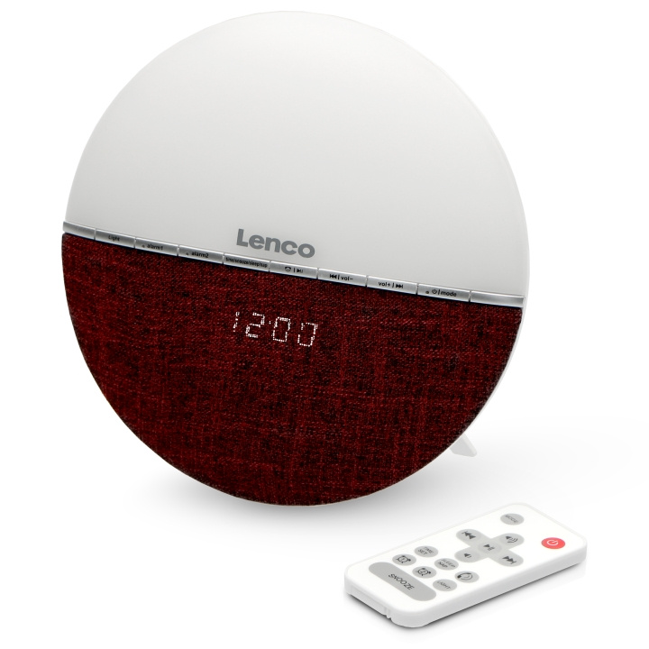 Lenco FM vekkerklokkeradio - Wake up light med Bluetooth® Red i gruppen HJEM, HUS OG HAGE / Klokker & Teller / Vekkerklokker hos TP E-commerce Nordic AB (D32180)