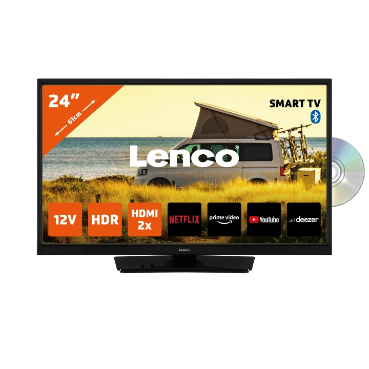 Lenco 24 tommers Smart HD LED TV Bluetooth® DVD-spiller 12V Svart i gruppen Elektronikk / Lyd & Bilde / TV og tilbehør / TV hos TP E-commerce Nordic AB (D32201)