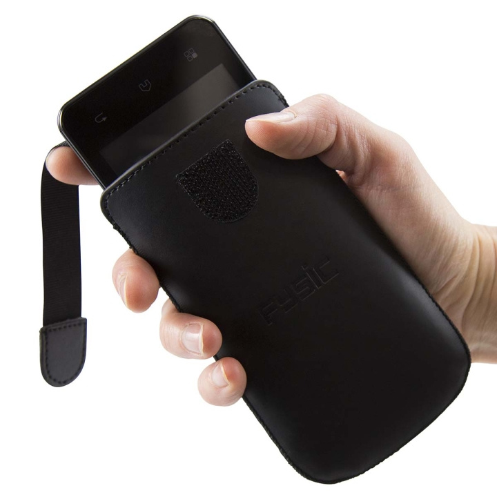 Fysic Leather cover for FMA-5000, black i gruppen SMARTTELEFON & NETTBRETT / Mobilbeskyttelse / Andre modeller hos TP E-commerce Nordic AB (D32247)