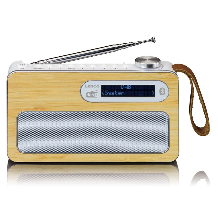Lenco Bærbar DAB+/ FM-radio med Bluetooth® Bamboo White i gruppen Elektronikk / Lyd & Bilde / Hjemmekino, HiFi og bærbar / Radio & Vekkerklokker / Radio hos TP E-commerce Nordic AB (D32361)