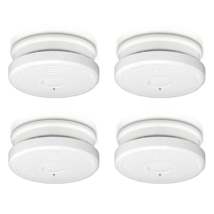 Alecto Røykvarsler med stilleknapp 4-pk Hvit i gruppen HJEM, HUS OG HAGE / Alarm, Sikkerhet og overvåking / Brann, røyk, gass / Brannvarslere hos TP E-commerce Nordic AB (D32379)