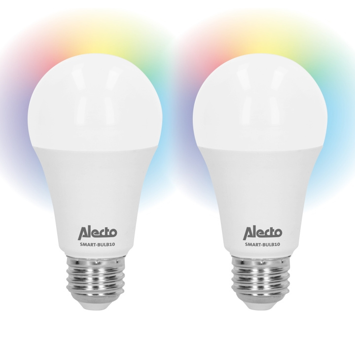 Alecto Smart LED-fargelampe med Wi-Fi 2-pakning i gruppen Elektronikk / Lys / LED-lys hos TP E-commerce Nordic AB (D32400)