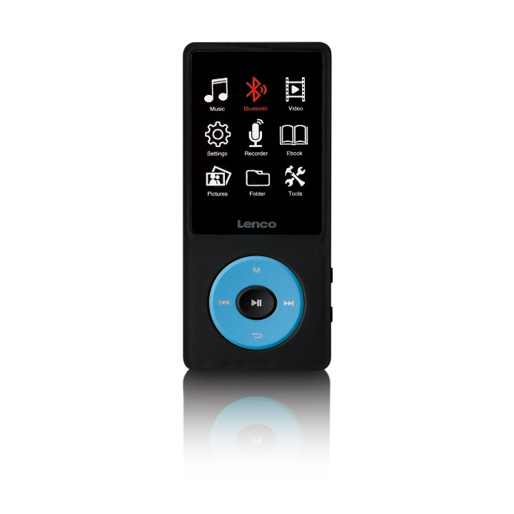 Lenco MP3/MP4-spiller med Bluetooth® og 8 GB internminne Blå i gruppen Elektronikk / Lyd & Bilde / Hjemmekino, HiFi og bærbar / Bærbar musikkspiller / MP3-spillere hos TP E-commerce Nordic AB (D32443)