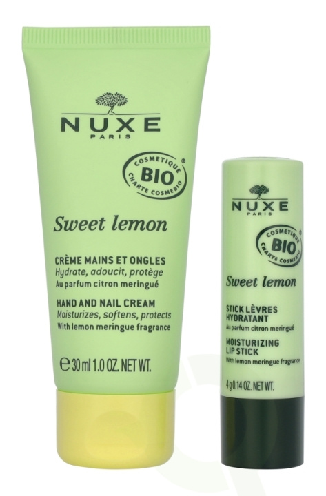 Nuxe Sweet Lemon Kit 34 ml Softening Lip Stick 4g/Hand And Nail Cream 30ml i gruppen HELSE OG SKJØNNHET / Manikyr/pedikyr / Håndkrem hos TP E-commerce Nordic AB (D32662)