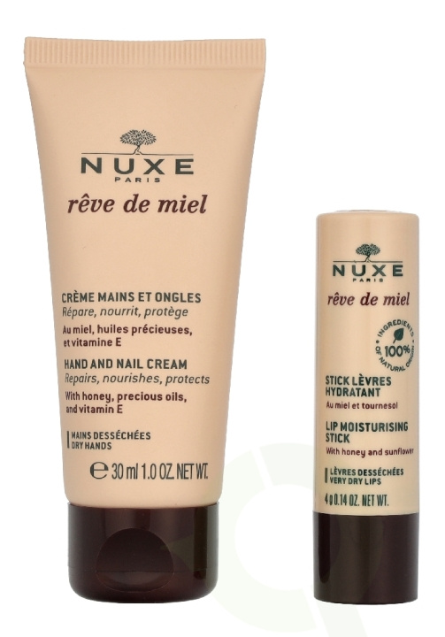 Nuxe Reve De Miel Set 34 ml Hand & Nail Cream 30ml/Lip Moisturizing Stick 4g i gruppen HELSE OG SKJØNNHET / Manikyr/pedikyr / Håndkrem hos TP E-commerce Nordic AB (D32732)