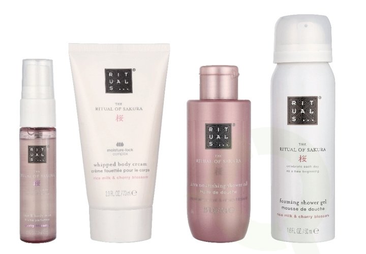 Rituals Sakura Small Giftset 215 ml Foaming Shower Gel 50ml/Shower Oil 75ml/Body Cream 70ml/Hair & Body Mist 20ml i gruppen HELSE OG SKJØNNHET / Gavesett / Gavesett for henne hos TP E-commerce Nordic AB (D32805)