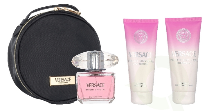 Versace Bright Crystal Giftset 290 ml Edt Spray 90ml/Body Lotion 100ml/Shower Gel 100ml/Pouch i gruppen HELSE OG SKJØNNHET / Gavesett / Gavesett for henne hos TP E-commerce Nordic AB (D32816)