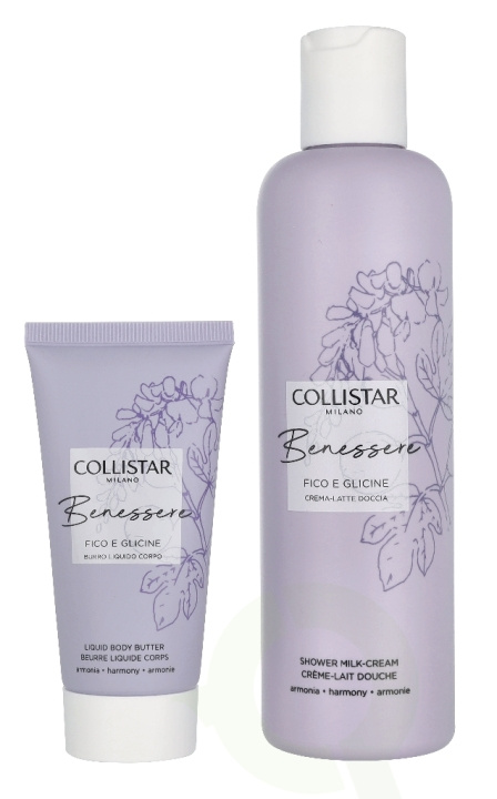 Collistar Benessere Fig And Wisteria Set 300 ml Shower Cream Milk 250 ml / Melting Body Butter 50 ml i gruppen HELSE OG SKJØNNHET / Hudpleie / Kroppspleie / Bad- og dusjkrem hos TP E-commerce Nordic AB (D32835)