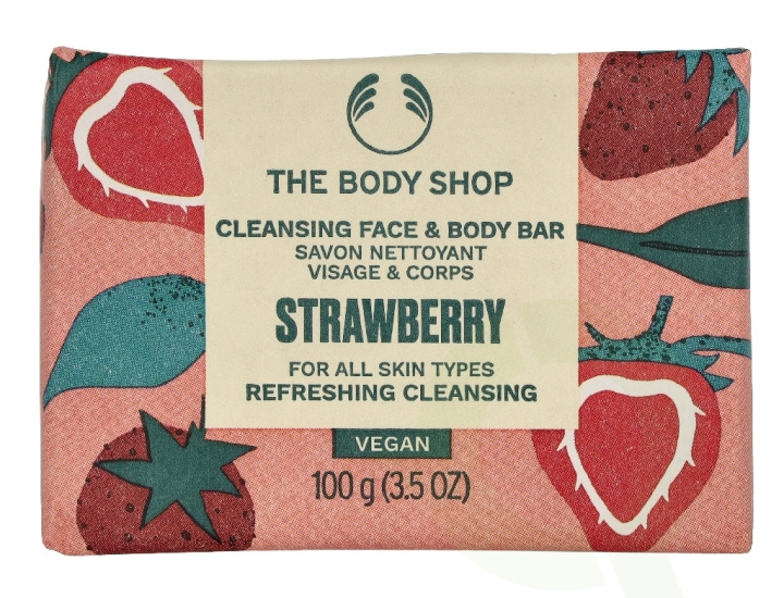 The Body Shop Strawberry Cleansing Face & Body Bar 100 g i gruppen HELSE OG SKJØNNHET / Hudpleie / Kroppspleie / Bodymist hos TP E-commerce Nordic AB (D32888)