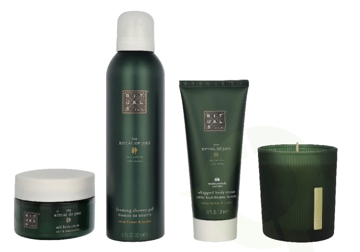 Rituals Jing Medium Giftset 565 ml Scented Candle 140g/Foaming Shower Gel 200ml/Body Cream 100ml/Body Scrub 125g i gruppen HELSE OG SKJØNNHET / Gavesett / Gavesett for henne hos TP E-commerce Nordic AB (D32900)