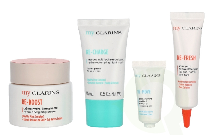 Clarins My Clarins Set 95 ml Cream 50ml/Eye De-Puffer 15ml/Sleep Mask 15ml/Cleansing Gel 15ml i gruppen HELSE OG SKJØNNHET / Hudpleie / Ansikt hos TP E-commerce Nordic AB (D32943)