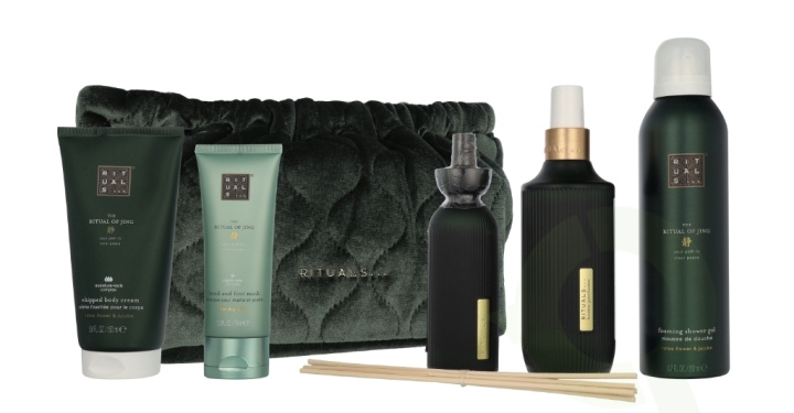 Rituals Jing Large Giftset 690 ml Home Perfume 200ml/Body Cream 150ml/Foaming Shower Gel 200ml/Mini Fragrance Sticks 70ml/Night Hand & Foot Mask 70ml i gruppen HELSE OG SKJØNNHET / Gavesett / Gavesett for henne hos TP E-commerce Nordic AB (D33050)
