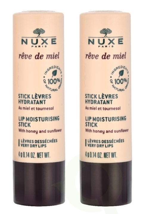 Nuxe Reve De Miel Lip Moisturizing Stick Duo Set 8 ml 2x4gr i gruppen HELSE OG SKJØNNHET / Makeup / Lepper / Leppepomade hos TP E-commerce Nordic AB (D33087)