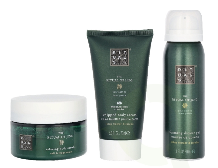 Rituals Jing Trial Set 245 ml Body Scrub 125g/Foaming Shower Gel 50ml/Body Cream 70ml i gruppen HELSE OG SKJØNNHET / Hudpleie / Ansikt hos TP E-commerce Nordic AB (D33219)