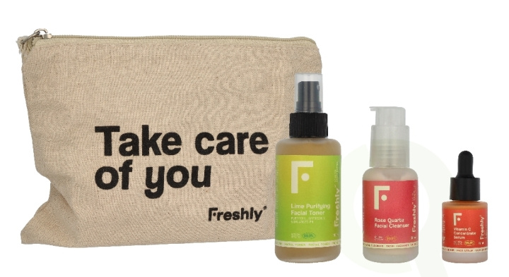 Freshly Cosmetics Freshly Vitamin C Essential Routine 165 ml Lime Purifying Facial Toner 100ml/Rose Quartz Facial Cleanser 50ml/Minitalla Vitamin C Concentrate Serum 15ml i gruppen HELSE OG SKJØNNHET / Hudpleie / Ansikt / Rengjøring hos TP E-commerce Nordic AB (D33224)