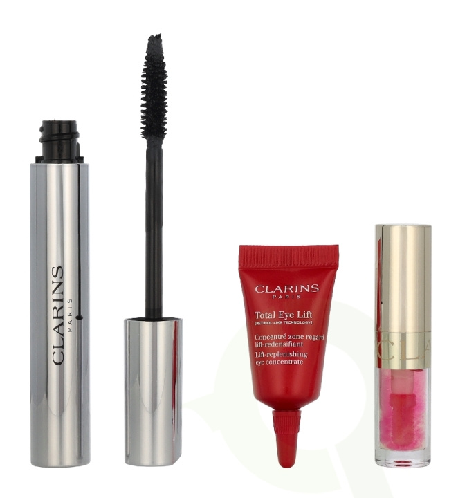 Clarins Wonder Perfect XXL Giftset 12.4 ml Mascara N° 01 Black 8 ml/Lip Comfort Oil 1,4ml/Eye Cream 3ml i gruppen HELSE OG SKJØNNHET / Gavesett / Gavesett for henne hos TP E-commerce Nordic AB (D33465)