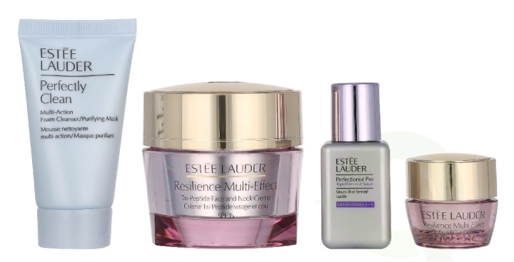 Estee Lauder Resilience Multi-Effects Radiance Routine Set 100 ml Resilience Multi-Effect SPF15 50ml /Perfectionist Pro Rapid Firm/Lift Serum 15ml /Perfectly Clean Cleanser 30ml /Resilience Multi-Effect Eye 5ml i gruppen HELSE OG SKJØNNHET / Hudpleie / Ansikt / Dagkrem hos TP E-commerce Nordic AB (D33509)