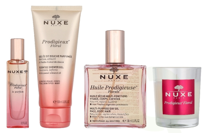 Nuxe La Fete En Rose Giftset 275 ml Huile Prodigieuse Florale 100ml/Prodigieux Floral Shower Gel 100ml/Prodigieux Floral Le Parfum 15ml/Prodigieux Floral Candle 60gr i gruppen HELSE OG SKJØNNHET / Gavesett / Gavesett for henne hos TP E-commerce Nordic AB (D33538)