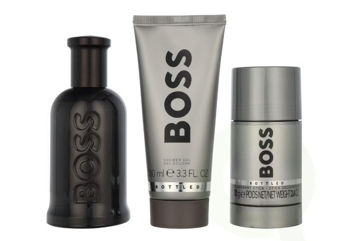 Hugo Boss Bottled Parfum Giftset 275 ml Edp Spray 100ml/Shower Gel 100ml/Deo Stick 75ml i gruppen HELSE OG SKJØNNHET / Duft og parfyme / Parfyme / Parfyme for han hos TP E-commerce Nordic AB (D33561)