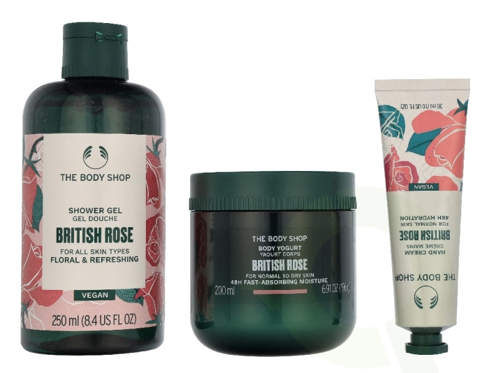 The Body Shop G3 Small British Rose Giftset 140 ml Hand Cream 30ml/Body Butter 50ml/Shower Cream 60ml i gruppen HELSE OG SKJØNNHET / Gavesett / Gavesett for henne hos TP E-commerce Nordic AB (D33570)