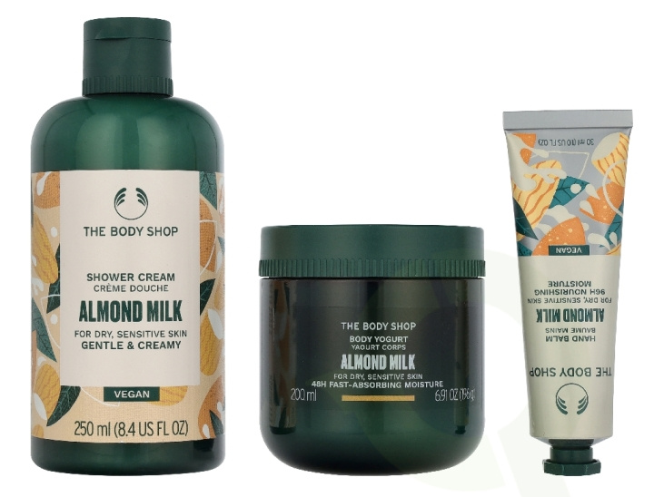 The Body Shop G3 Small Almond Milk Giftset 140 ml Hand Cream 30ml/Body Butter 50ml/Shower Cream 60ml i gruppen HELSE OG SKJØNNHET / Gavesett / Gavesett for henne hos TP E-commerce Nordic AB (D33571)