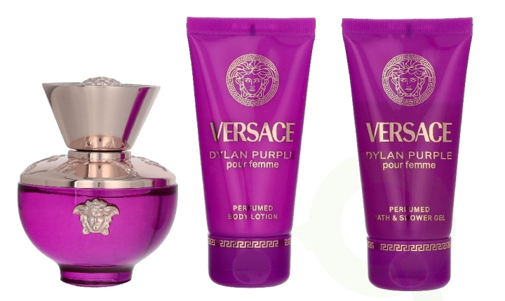Versace Dylan Purple Giftset 150 ml Edp Spray 50ml/Bath & Shower Gel 50ml/Body Lotion 50ml i gruppen HELSE OG SKJØNNHET / Duft og parfyme / Parfyme / Parfyme for henne hos TP E-commerce Nordic AB (D33822)