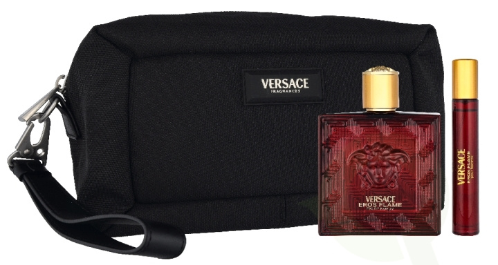 Versace Eros Flame Giftset 110 ml Edp Spray 100ml/Edp Spray 10ml/Black Trousse i gruppen HELSE OG SKJØNNHET / Duft og parfyme / Parfyme hos TP E-commerce Nordic AB (D33823)
