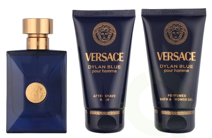 Versace Dylan Blue Pour Homme Giftset 150 ml Edt Spray 50ml/Bath & Shower Gel 50ml/Aftershave Balm 50ml i gruppen HELSE OG SKJØNNHET / Duft og parfyme / Parfyme / Parfyme for han hos TP E-commerce Nordic AB (D33825)