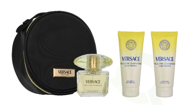 Versace Yellow Diamond Giftset 290 ml Edt Spray 90ml/Bath & Shower Gel 100ml/Body Lotion 100ml/Make-Up Case i gruppen HELSE OG SKJØNNHET / Gavesett / Gavesett for henne hos TP E-commerce Nordic AB (D33827)