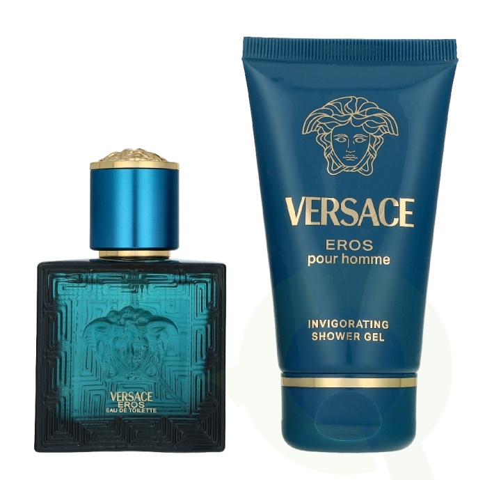 Versace Eros Pour Homme Giftset 80 ml Edt Spray 30ml/Bath & Shower Gel 50ml i gruppen HELSE OG SKJØNNHET / Duft og parfyme / Parfyme / Parfyme for han hos TP E-commerce Nordic AB (D33830)
