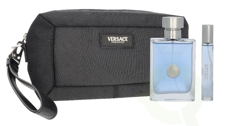 Versace Pour Homme Giftset 110 ml Edt Spray 100ml/Edt Spray 10ml/Black Trousse i gruppen HELSE OG SKJØNNHET / Gavesett / Gavesett for ham hos TP E-commerce Nordic AB (D33831)