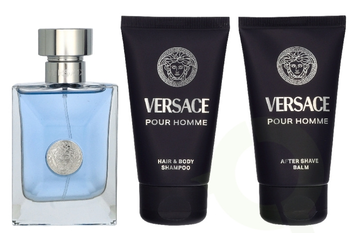 Versace Pour Homme Giftset 150 ml Edt Spray 50ml/Aftershave Balm 50ml/Hair & Body Shampoo 50ml i gruppen HELSE OG SKJØNNHET / Duft og parfyme / Parfyme / Parfyme for han hos TP E-commerce Nordic AB (D33832)