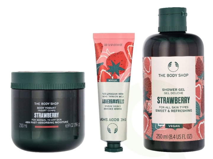 The Body Shop G3 Small Strawberry Giftset 140 ml Hand Cream 30ml/Body Butter 50ml/Shower Cream 60ml i gruppen HELSE OG SKJØNNHET / Gavesett / Gavesett for henne hos TP E-commerce Nordic AB (D33896)