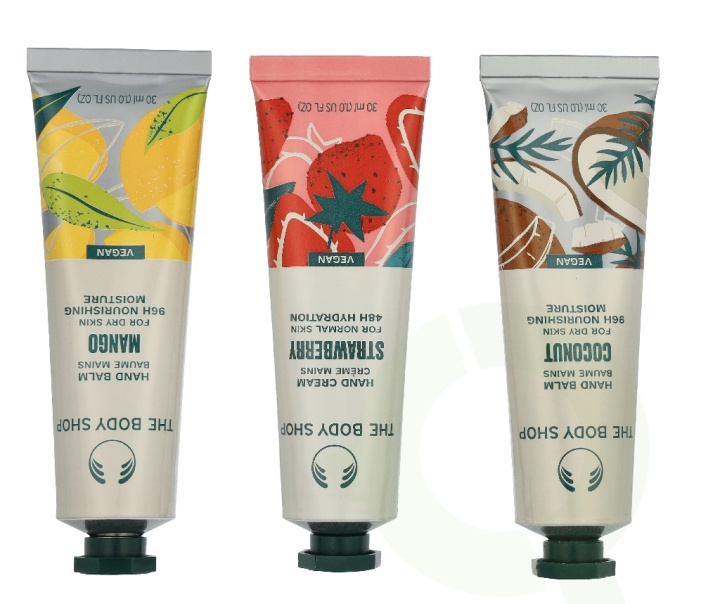 The Body Shop G1 Hand Care Trio Set 90 ml British Rose Hand Cream 30ml/Strawberry Hand Cream 30ml/Pink Grapefruit Hand Cream 30?ml i gruppen HELSE OG SKJØNNHET / Hudpleie / Kroppspleie / Duftsåpe hos TP E-commerce Nordic AB (D33903)