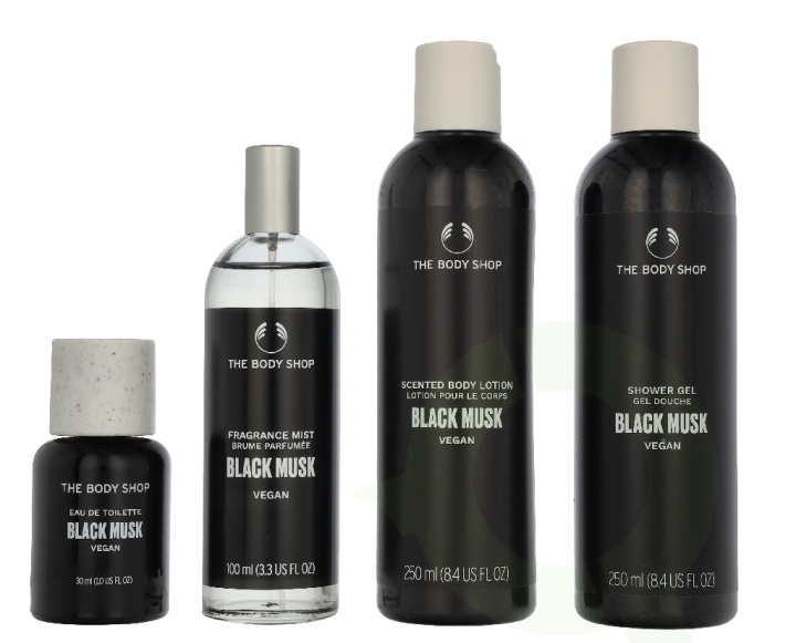 The Body Shop G4 Black Musk Giftset 660 ml Edt Spray 60ml/Black Musk Shower Gel 250ml/Body Lotion 250ml/Fragrance Mist 100ml i gruppen HELSE OG SKJØNNHET / Gavesett / Gavesett for henne hos TP E-commerce Nordic AB (D33904)