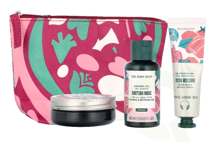 The Body Shop G2 Beauty Bag British Rose 140 ml Shower Gel 60ml/Body Butter 50ml/Hand Cream 30ml i gruppen HELSE OG SKJØNNHET / Gavesett / Gavesett for henne hos TP E-commerce Nordic AB (D33975)